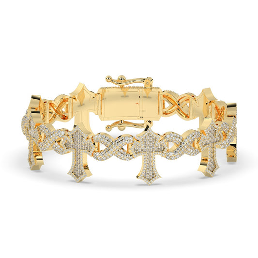 Infinity Cross Gold Diamond Bracelet
