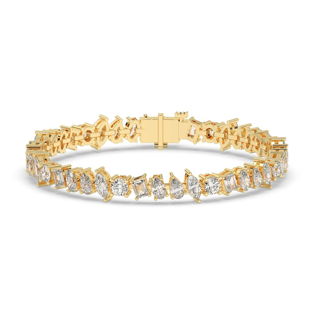 Mixed Cut Diamond Tennis Bracelet