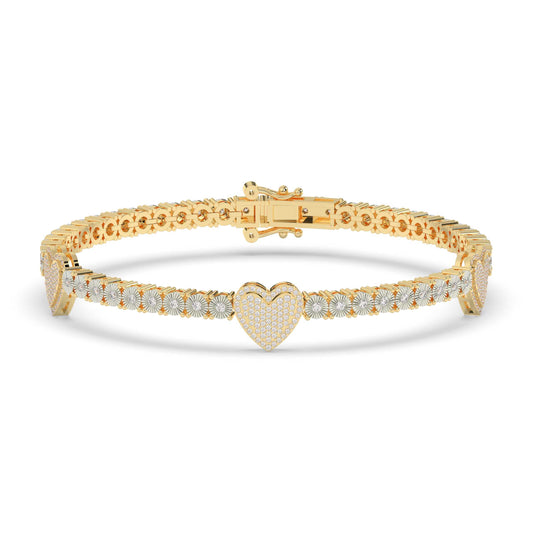 Diamond Heart Love Link Bracelet