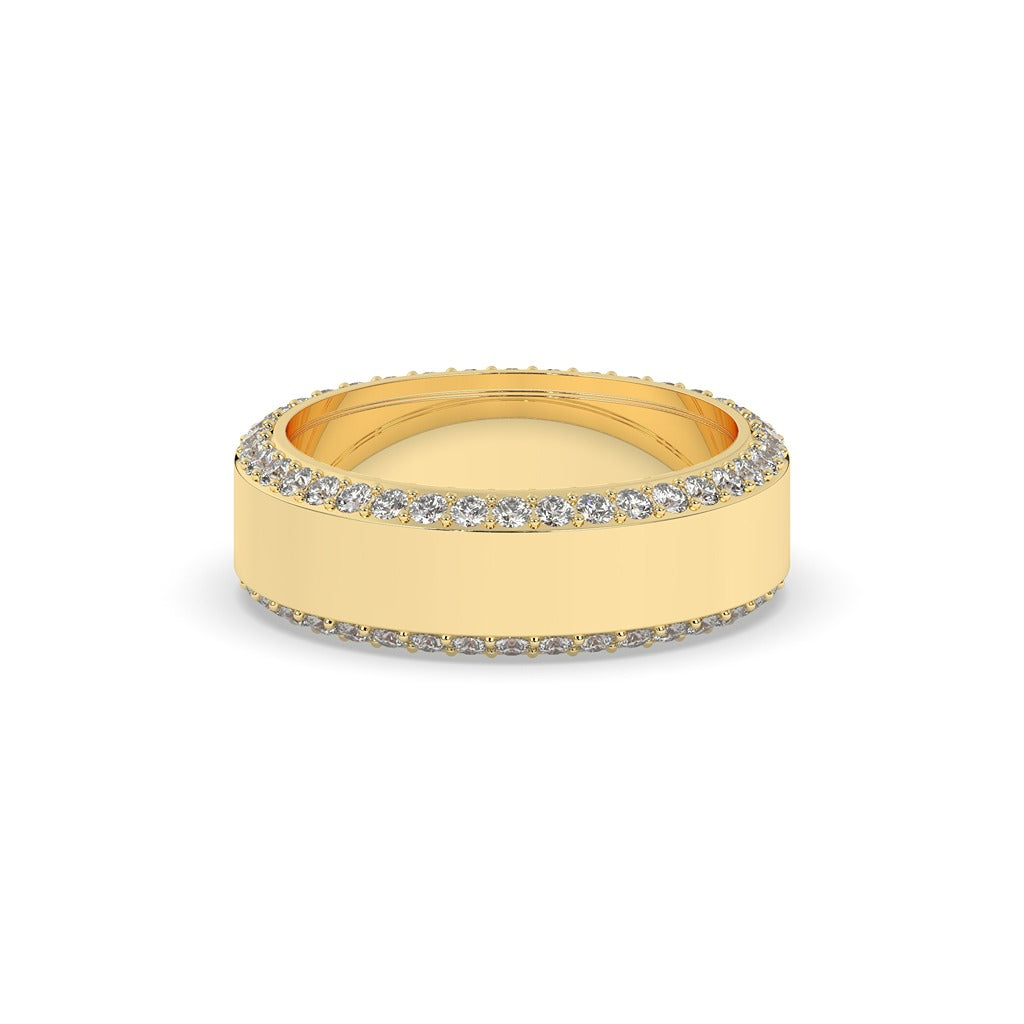 Diamond Edge Gold Band Ring