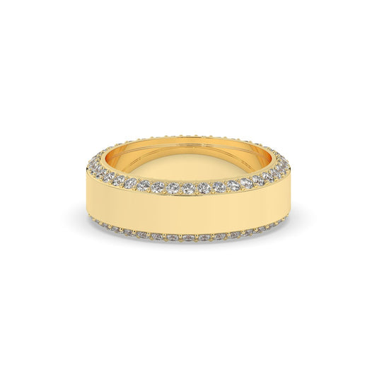 Diamond Edge Gold Band Ring