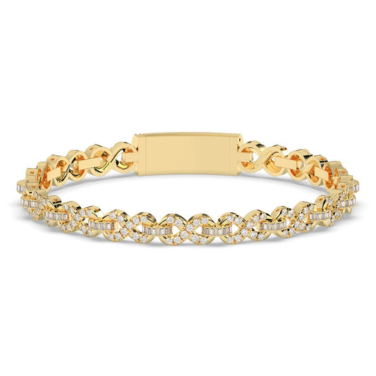 Infinity Twist Diamond Link Bracelet