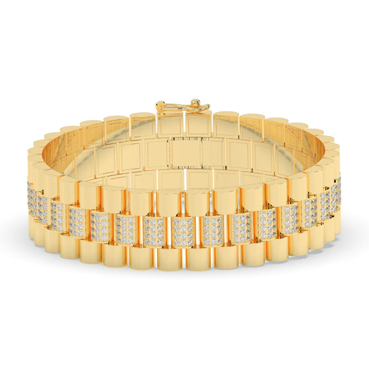 Gold Brick Pavé Shine Bracelet