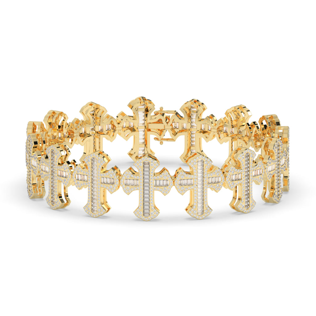 Iced Baguette Faith Cross Bracelet