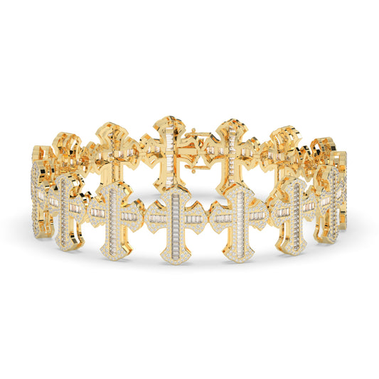 Iced Baguette Faith Cross Bracelet