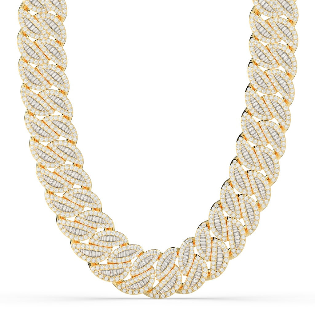 Baguette Diamond Round Cuban Chain