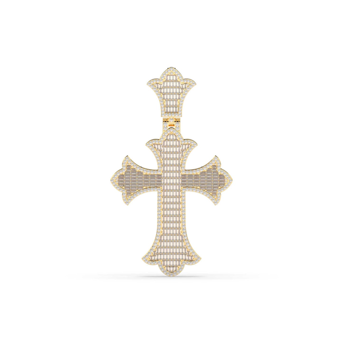 Royal Baguette Cross Gold Pendant