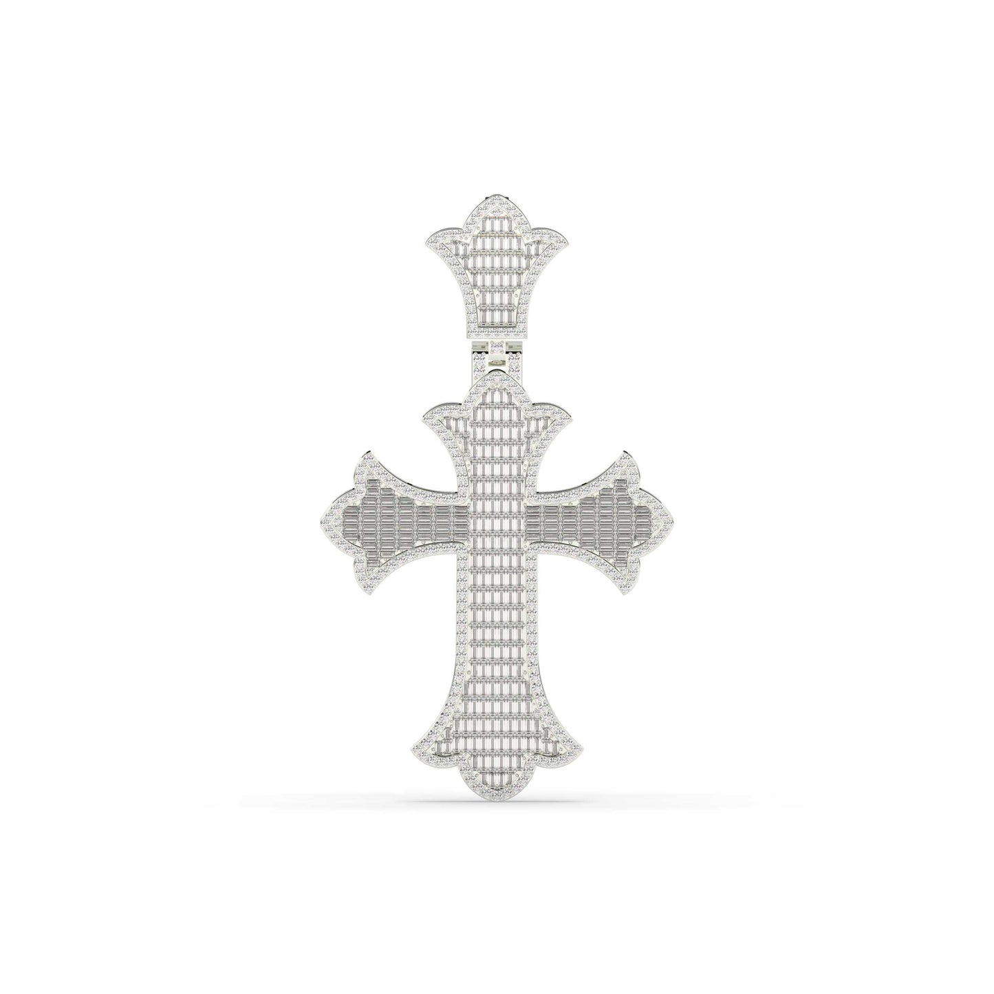 Royal Baguette Cross Gold Pendant