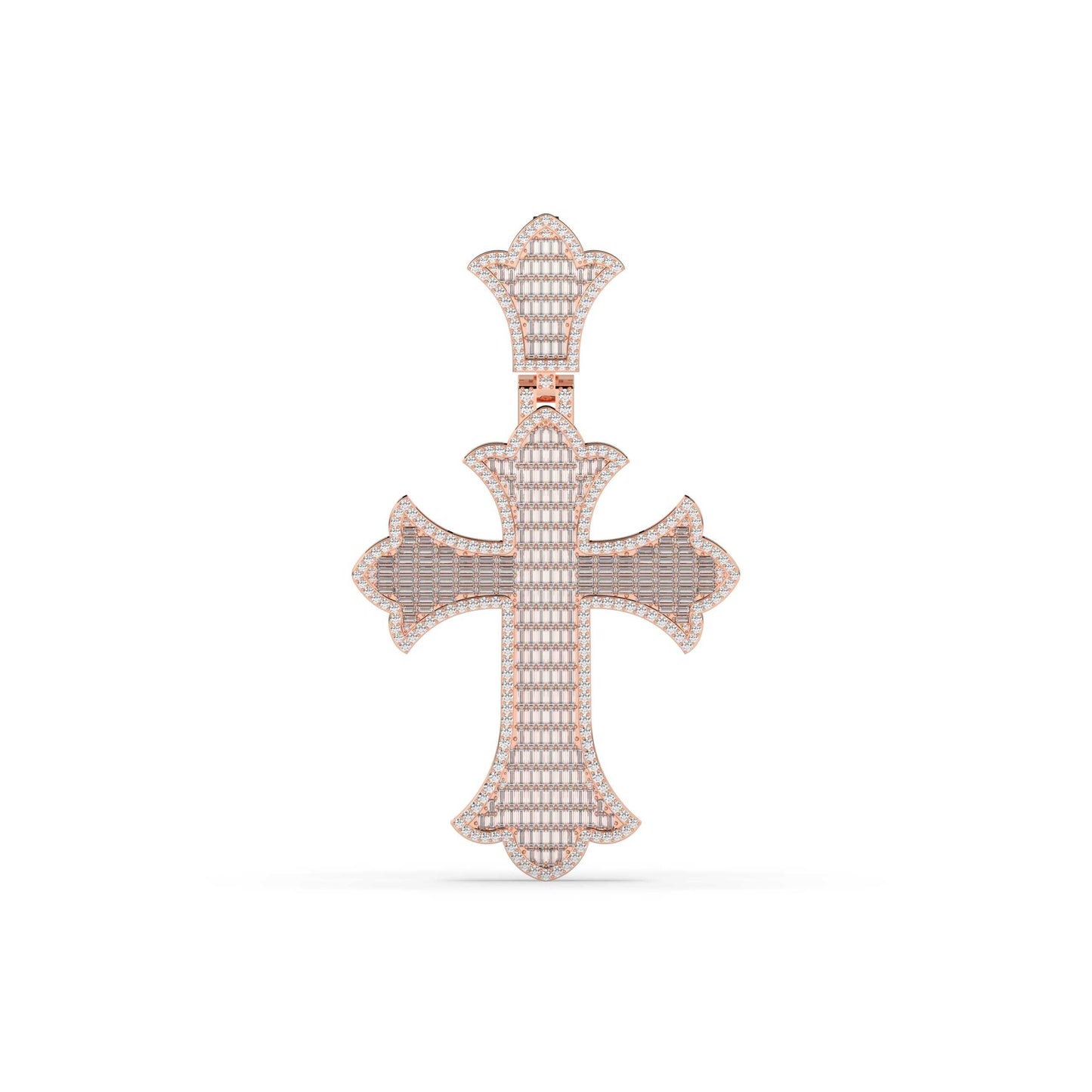 Royal Baguette Cross Gold Pendant