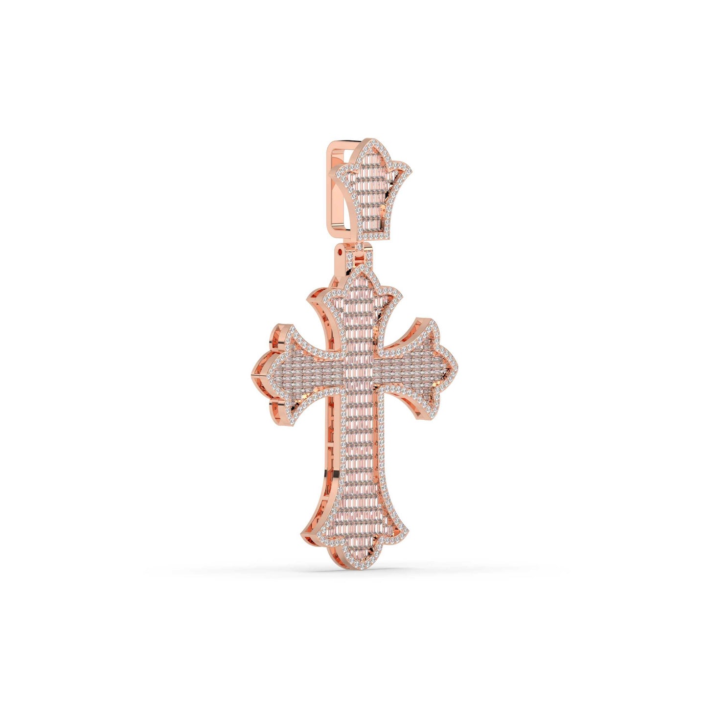 Royal Baguette Cross Gold Pendant