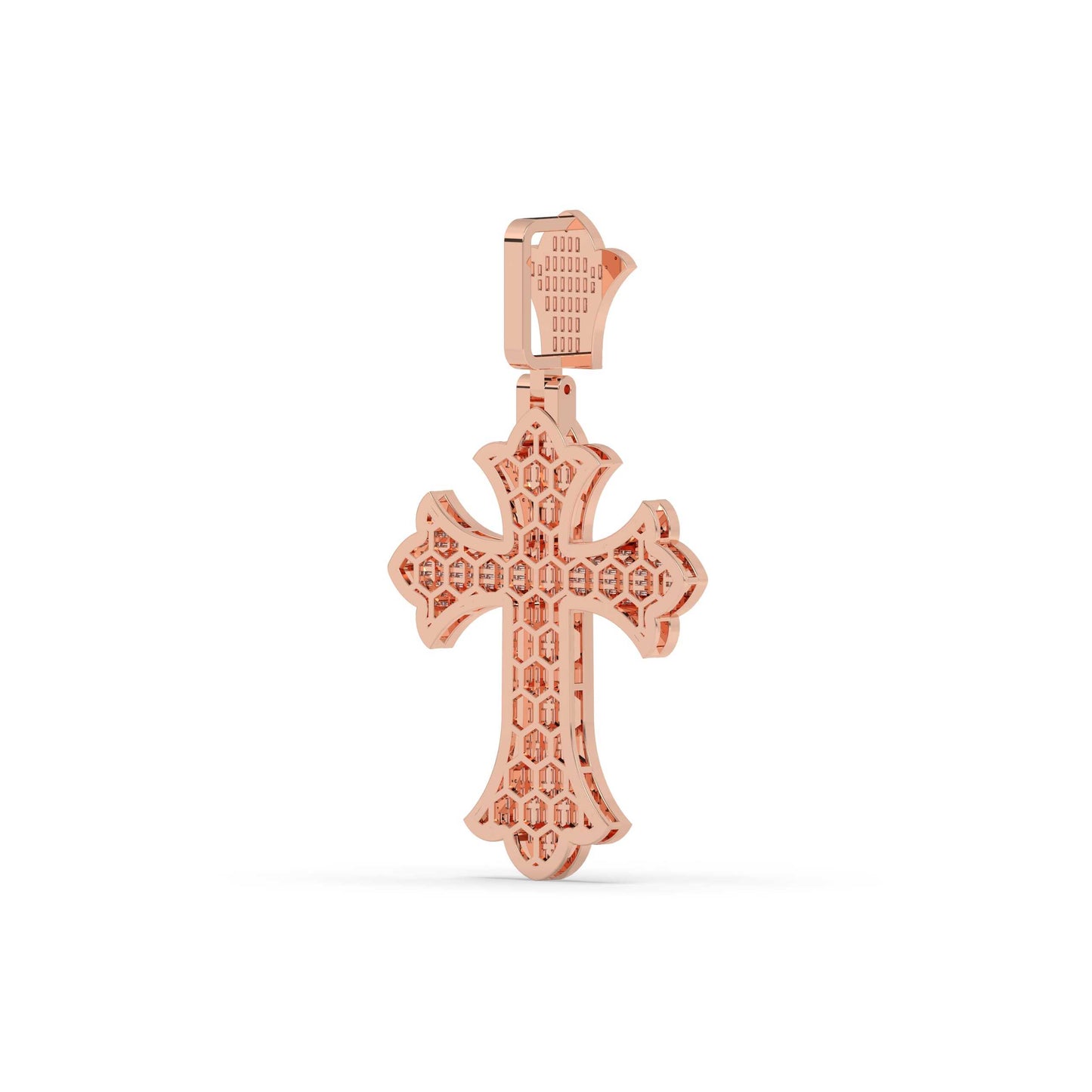 Royal Baguette Cross Gold Pendant