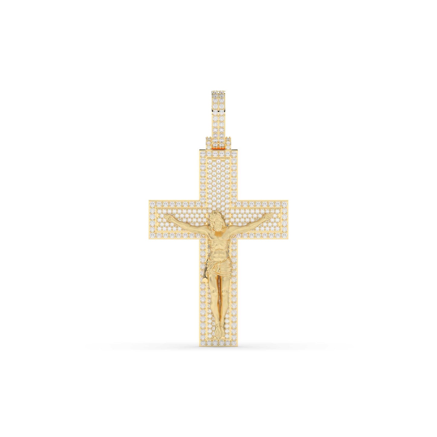 Jesus Crucifix Diamond Cross Pendant