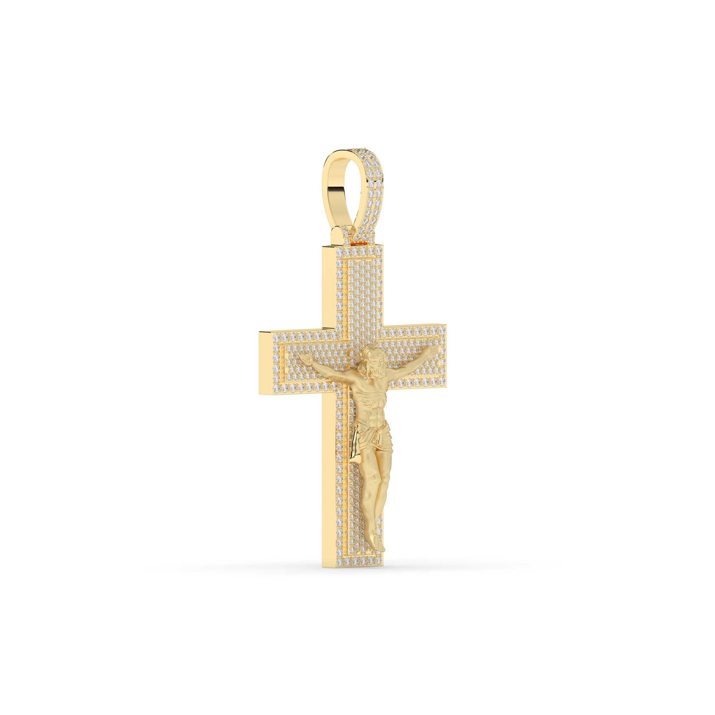 Jesus Crucifix Diamond Cross Pendant