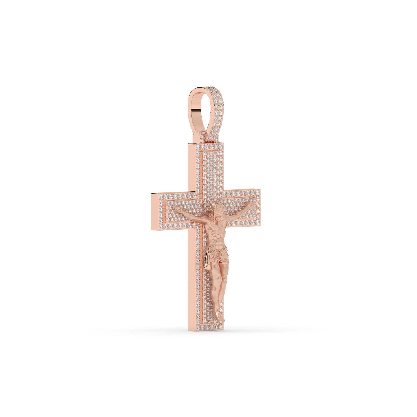 Jesus Crucifix Diamond Cross Pendant