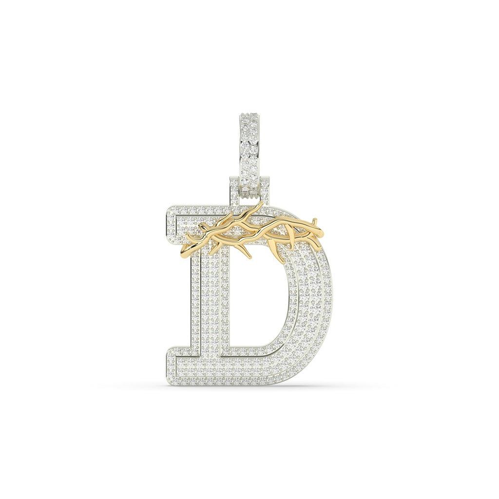 Thorn Wrapped Diamond D Charm
