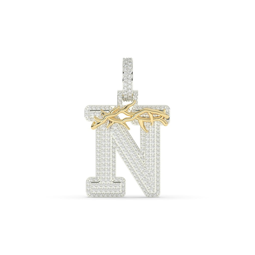 Gold Wrapped N Initial Charm