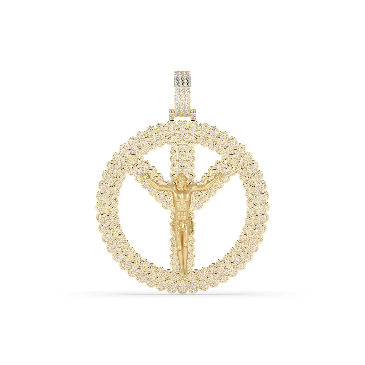 Jesus Peace Sign Gold Pendant