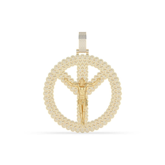 Jesus Peace Sign Gold Pendant