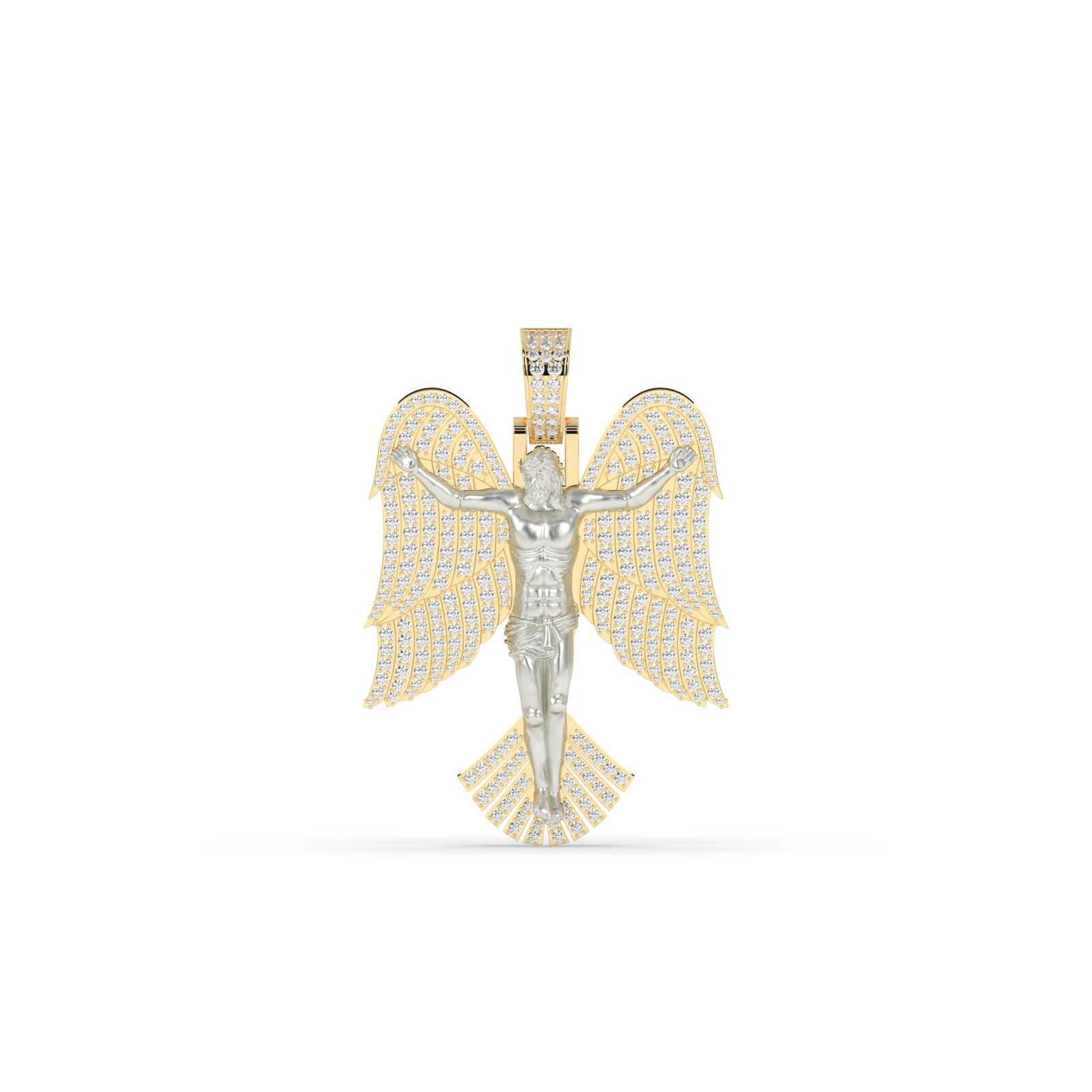 Jesus With Angel Wings Pendant