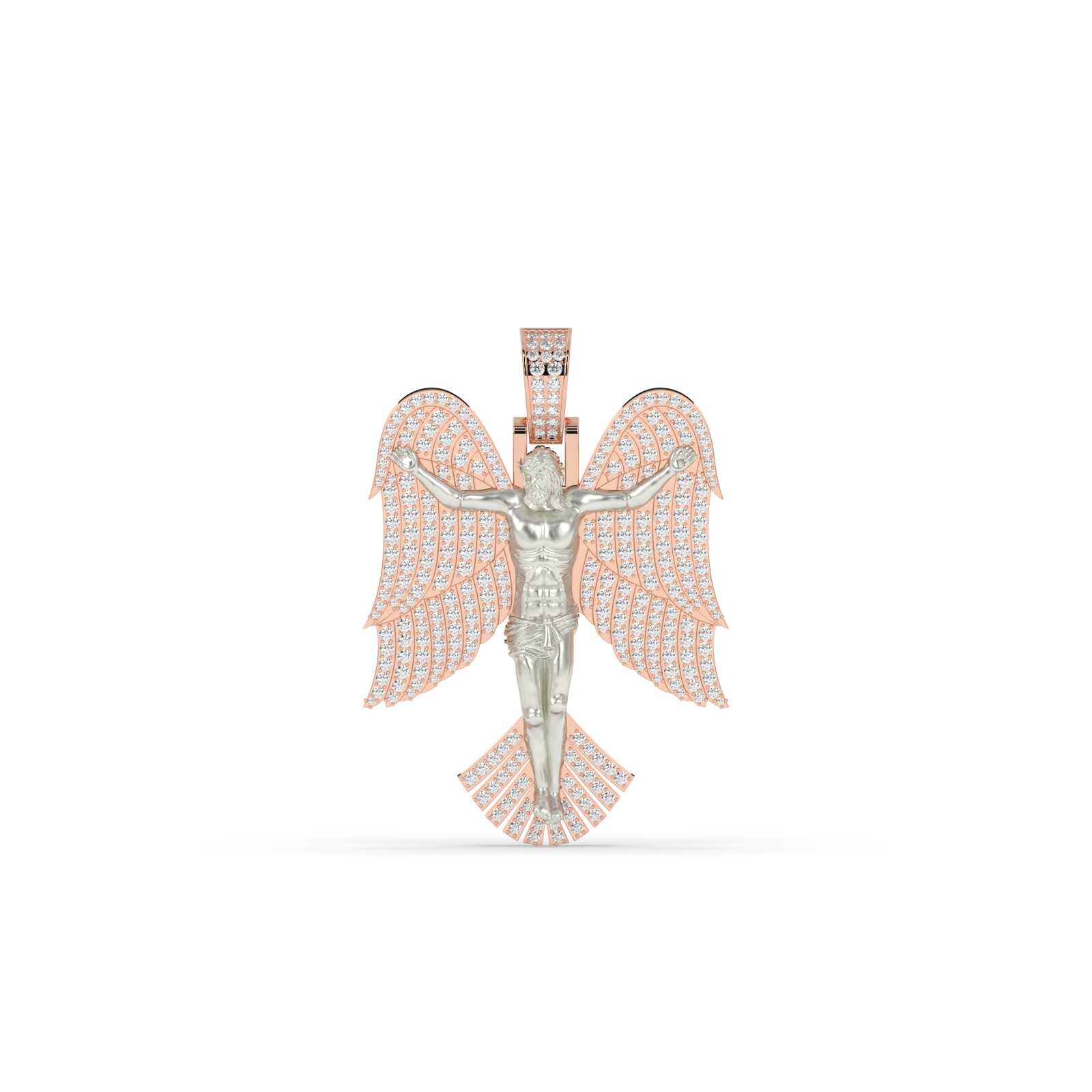 Jesus With Angel Wings Pendant