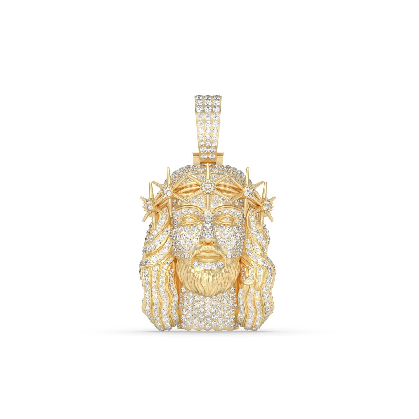 Jesus Crown Star Diamond Pendant