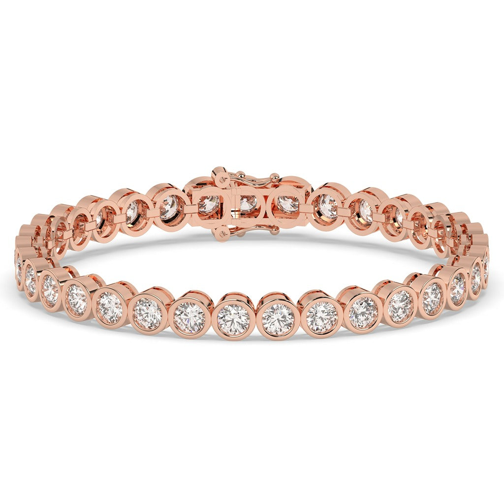 Gold Bezel Round Diamond Bracelet