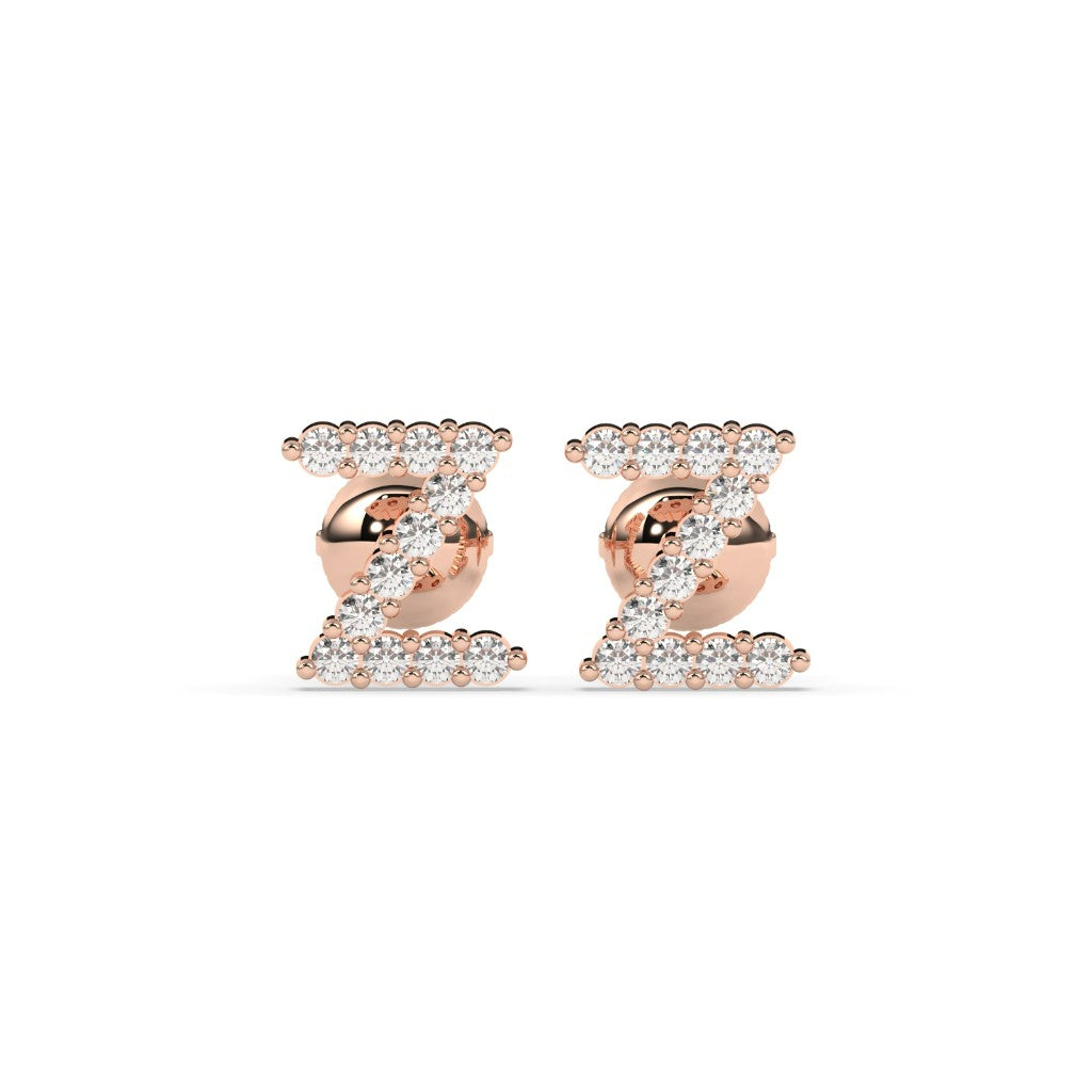 Sparkling Z Alphabet Stud Earrings