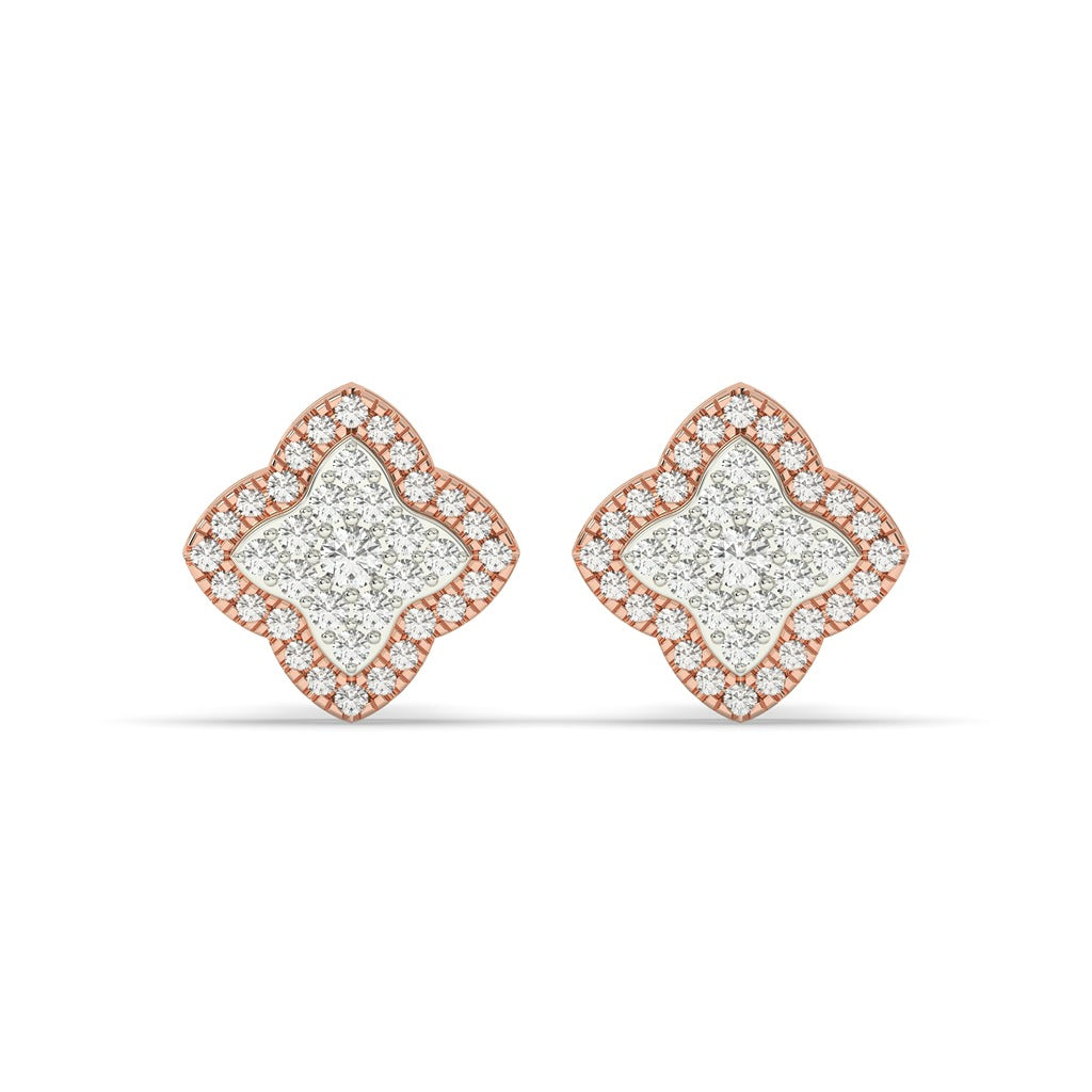 Radiant Quad Sparkle Studs Gold