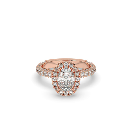 Regal Oval Halo Engagement Ring