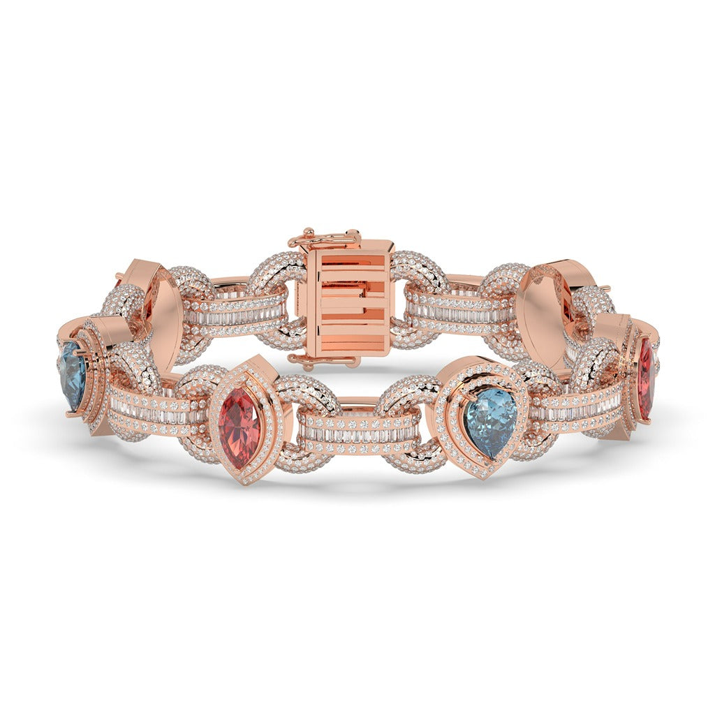 Multicolor Gemstone Luxe Link Bracelet