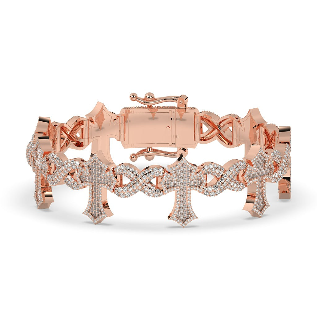 Infinity Cross Gold Diamond Bracelet