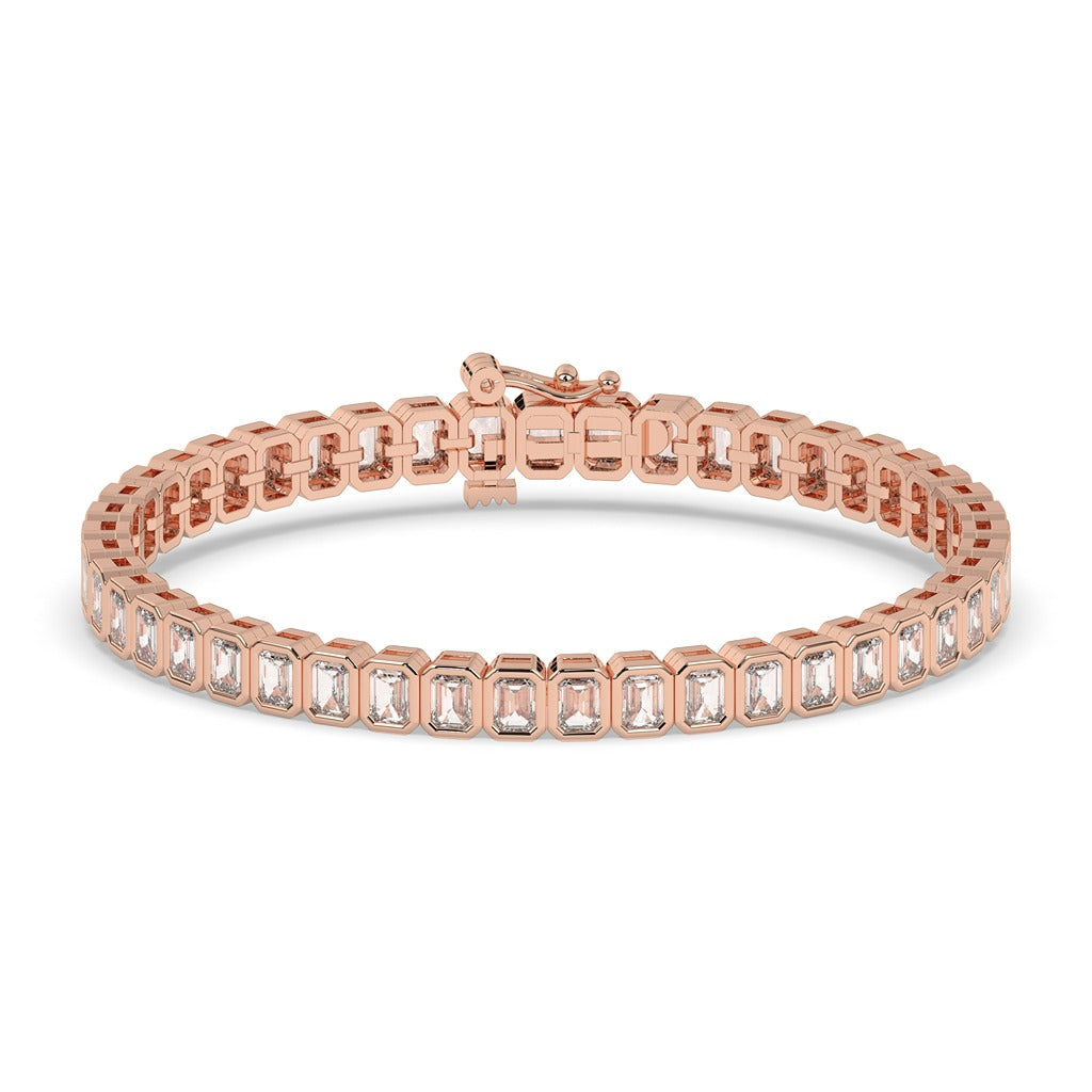 Emerald Cut Diamond Tennis Bracelet