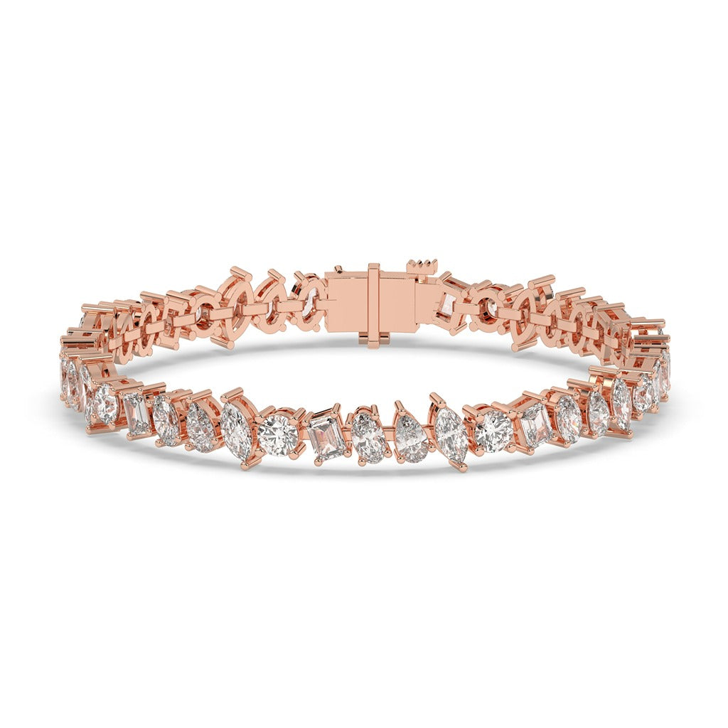 Mixed Cut Diamond Tennis Bracelet