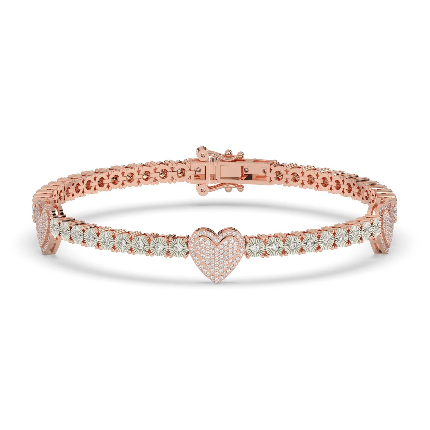 Diamond Heart Love Link Bracelet