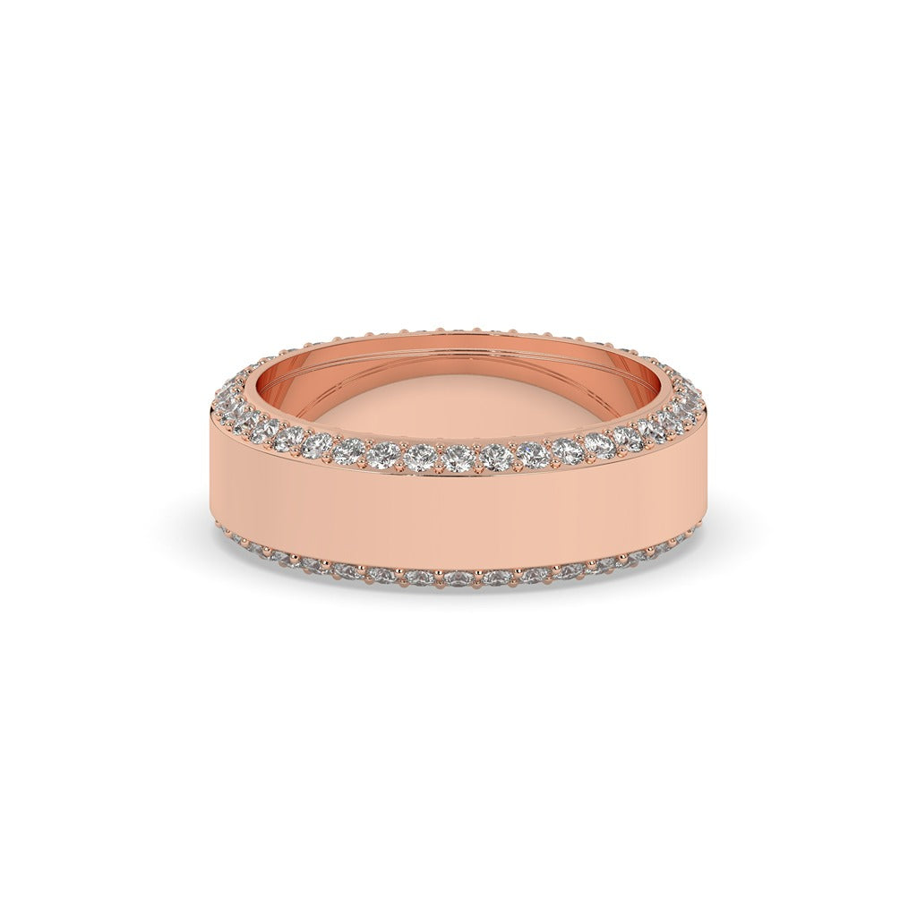 Diamond Edge Gold Band Ring