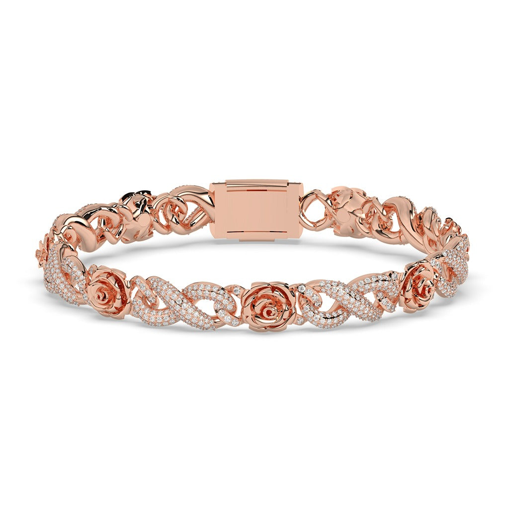 Rose Twist Infinity Diamond Bracelet