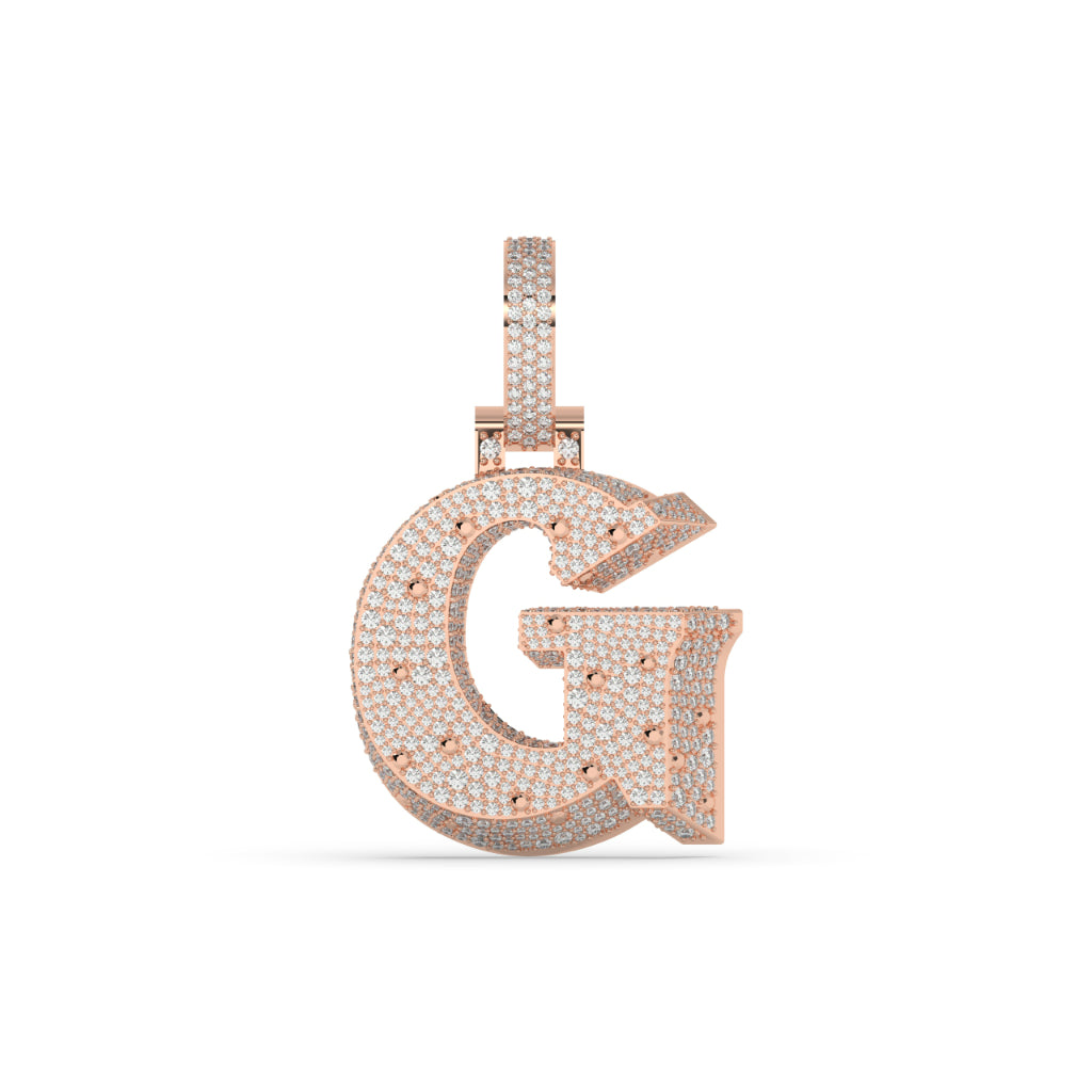 Glittering G Blue Diamond Pendant
