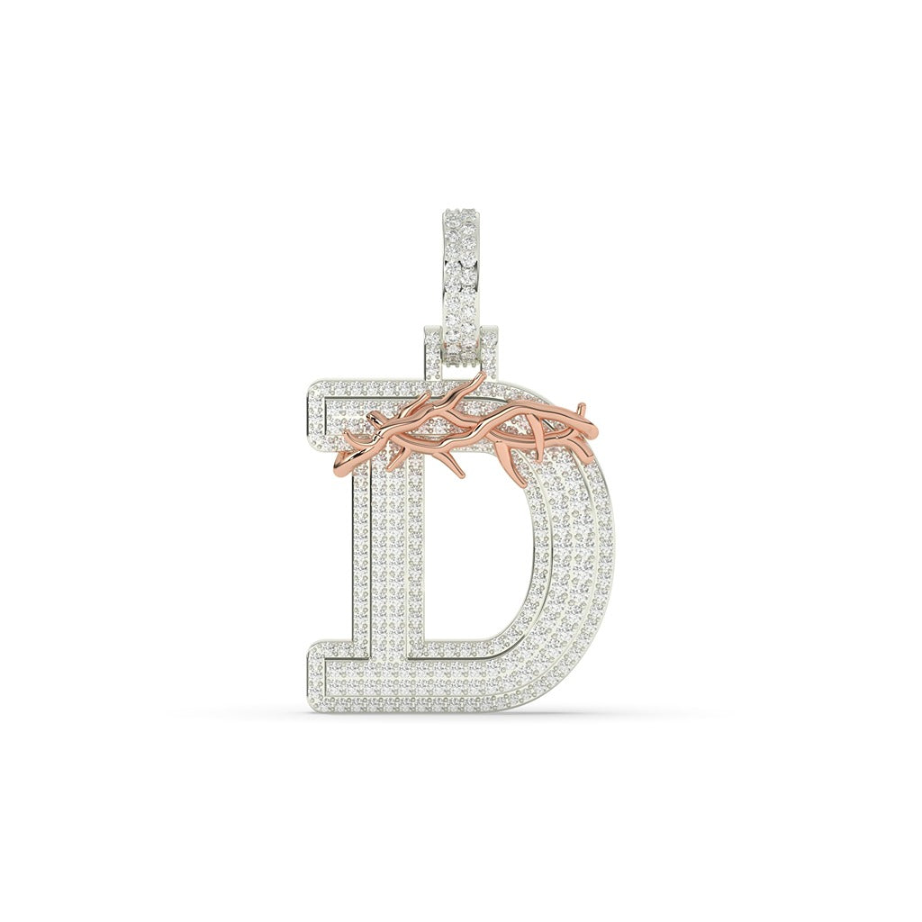 Thorn Wrapped Diamond D Charm