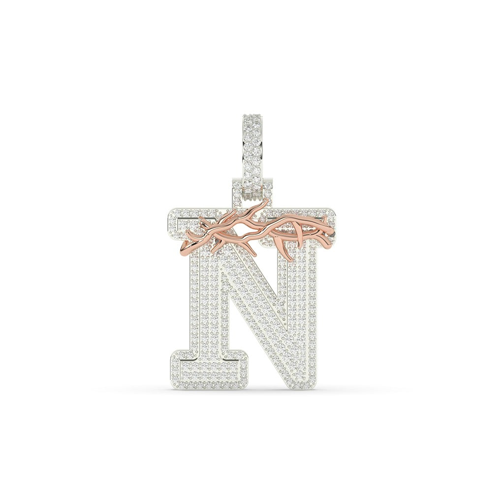 Gold Wrapped N Initial Charm