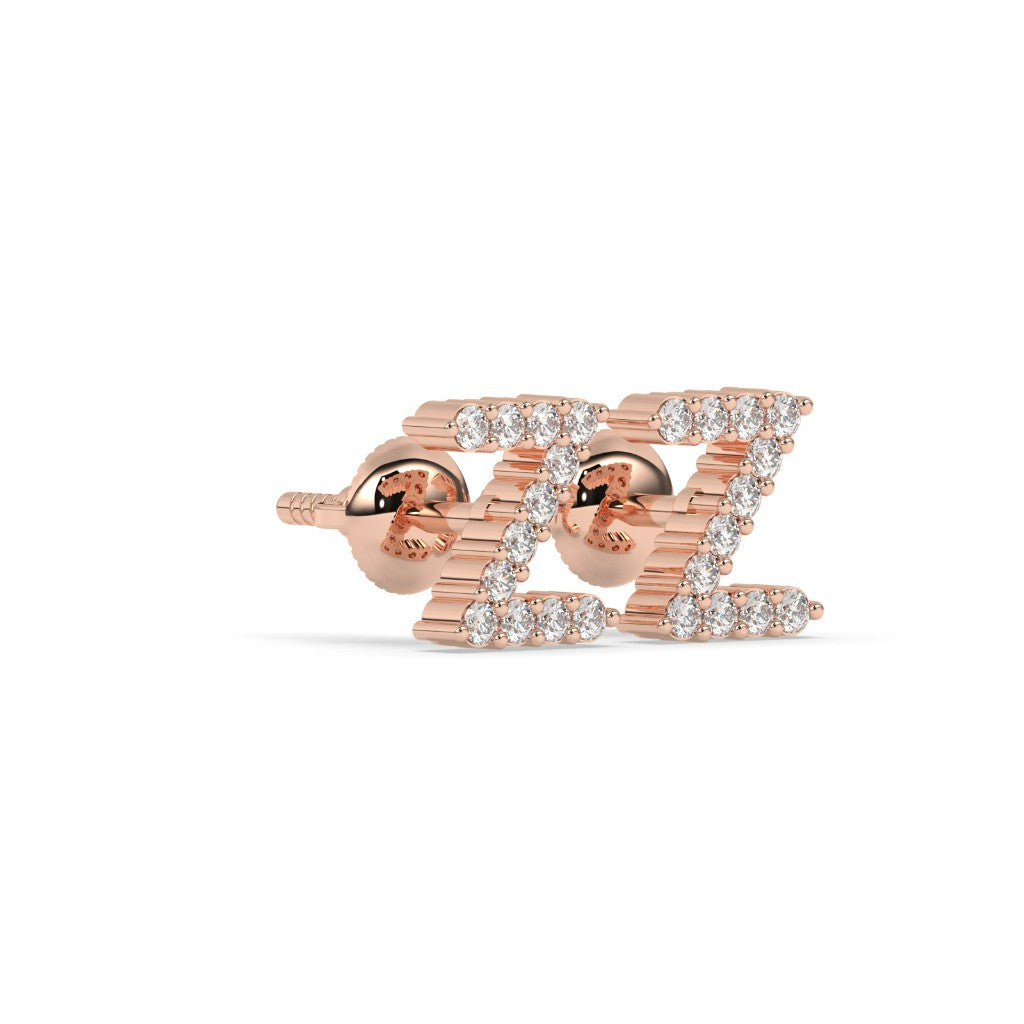 Sparkling Z Alphabet Stud Earrings