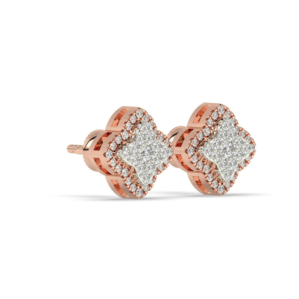 Radiant Quad Sparkle Studs Gold