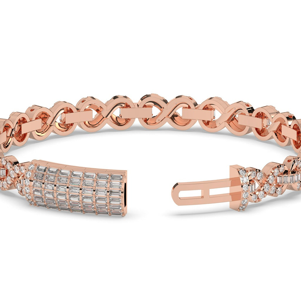 Infinity Twist Diamond Link Bracelet