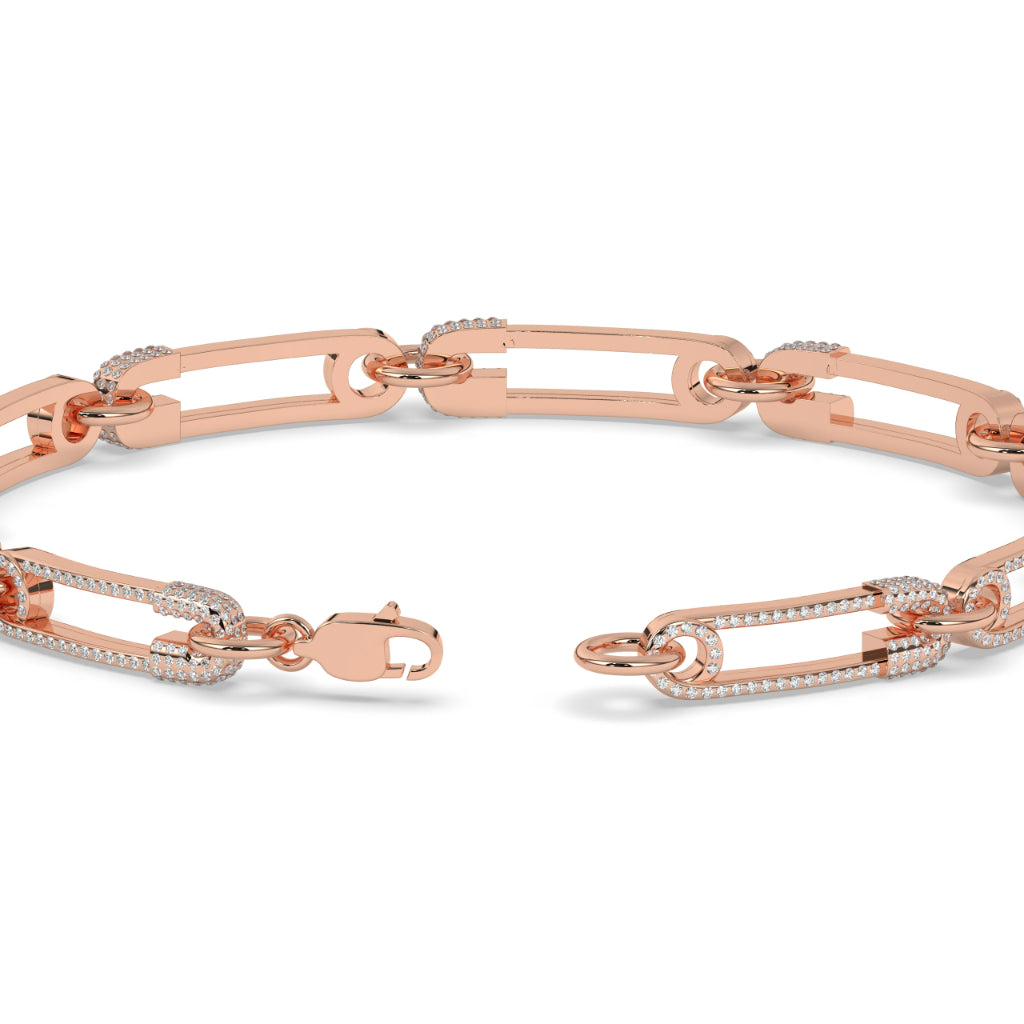 Glamorous Rectangular Chain Link Bracelet