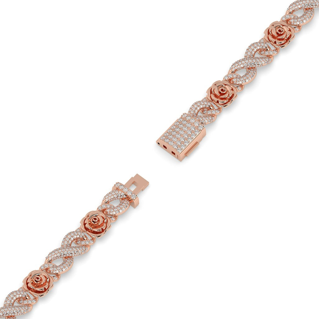 Rose Twist Infinity Diamond Bracelet