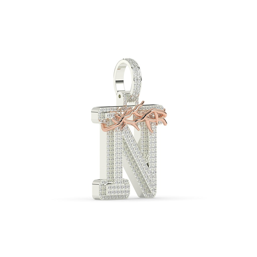 Gold Wrapped N Initial Charm