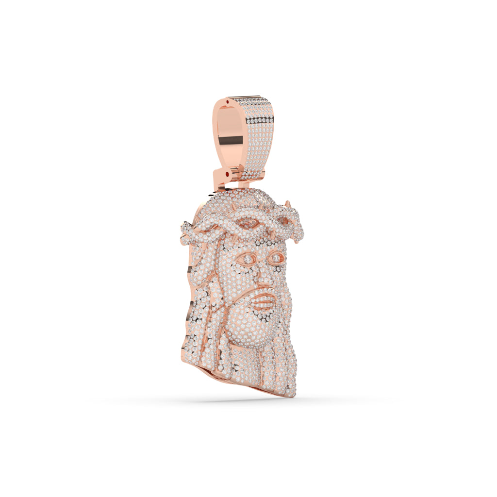 Divine Jesus Face Rose Crown Pendant