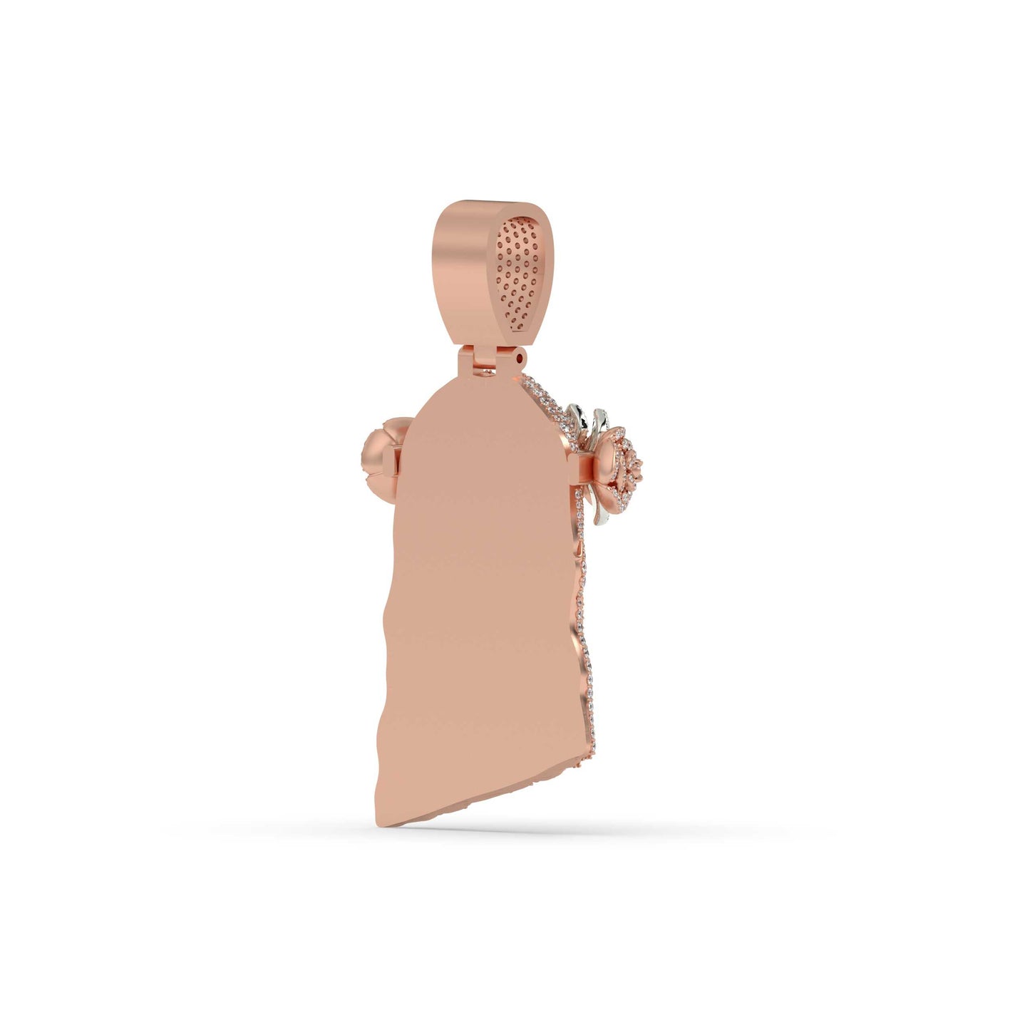 Jesus Rose Crown Diamond Pendant