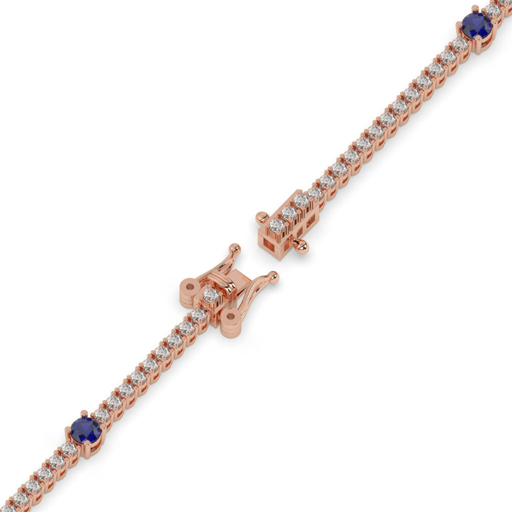 Elegant Blue Sapphire Diamond Bracelet