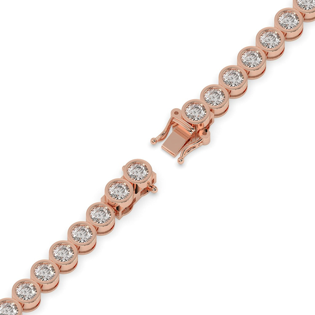 Gold Bezel Round Diamond Bracelet