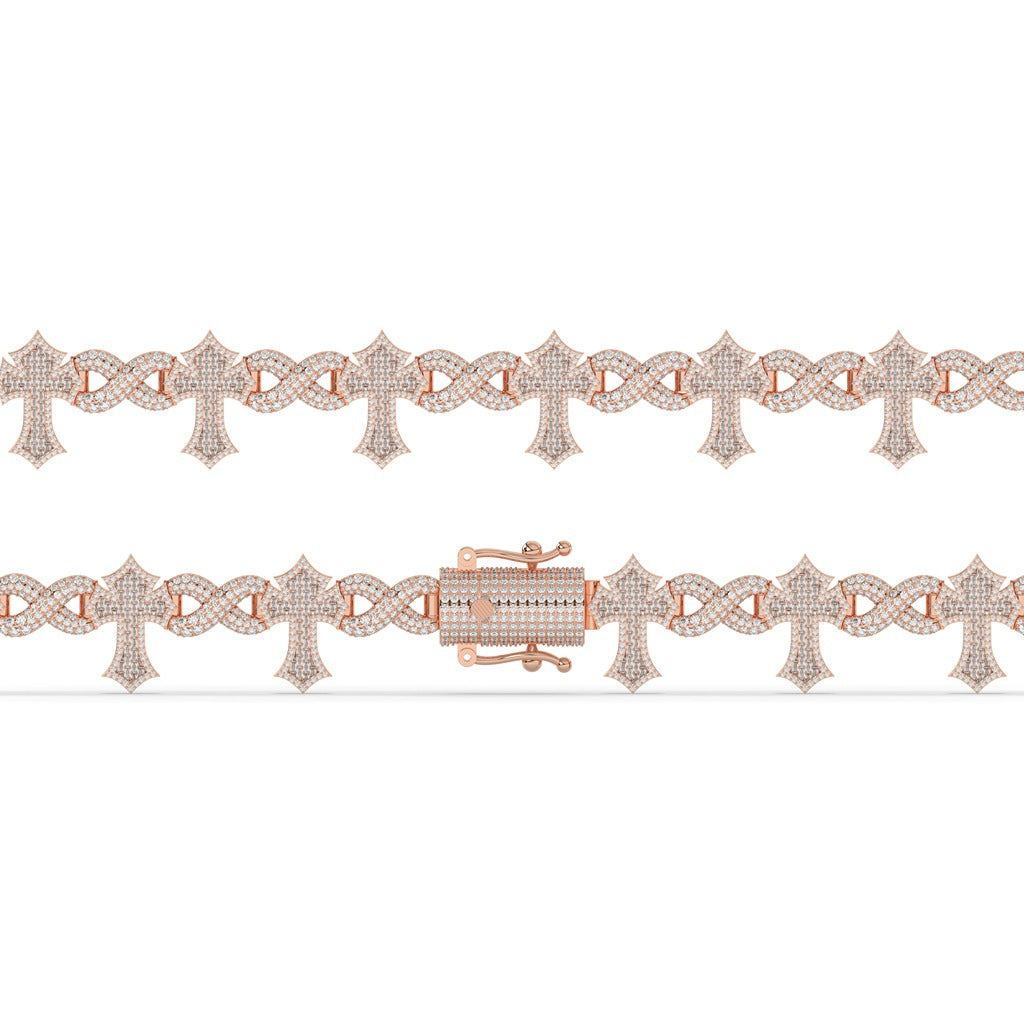 Infinity Cross Gold Diamond Bracelet